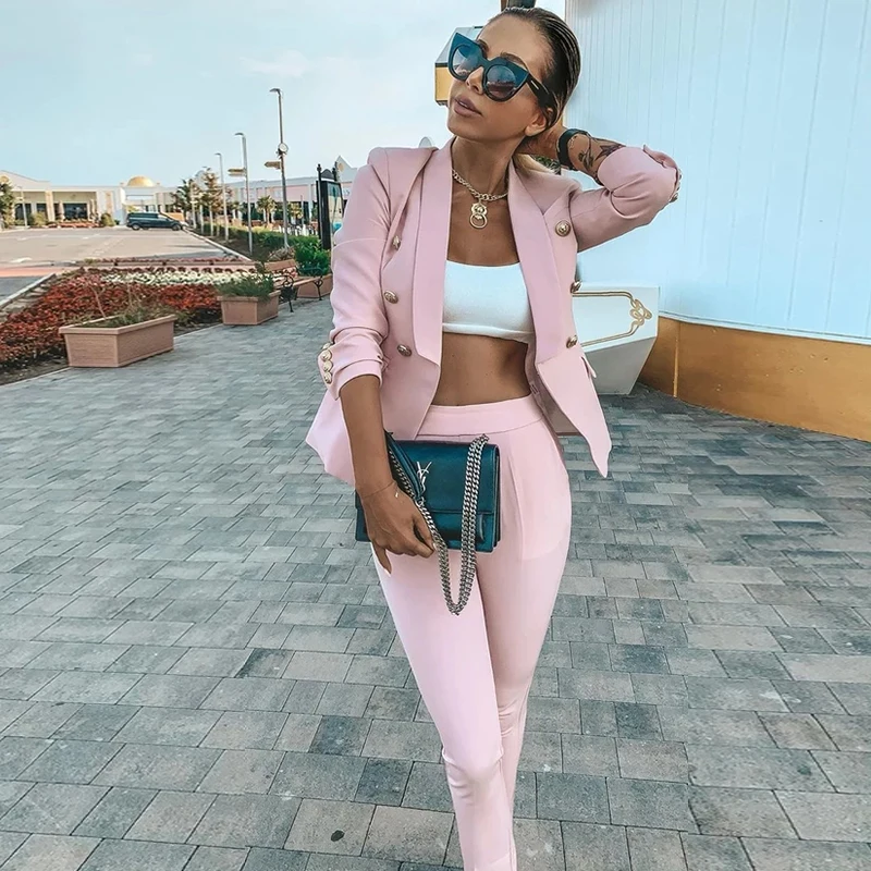 

2020 Ladies Suit Blazer Office Wear костюм женский Female Work Wear Office Suit Blazer Women Suits костюм женский Two Piece Set