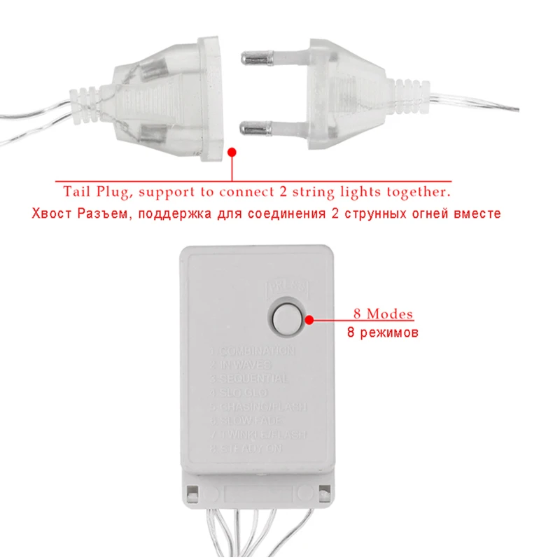 220V 110V Kerstslinger 96 Leds Gordijn Ijspegel Lichtslingers Hangend 0.4-0.6M Vakantie Licht Tuin Straat Outdoor Decorativ