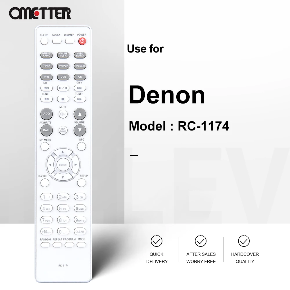 For Denon Prime Parts  Remote Control RC-1174 RCD-N8 RC-1199 RCD-N9 RC-1154 RCD-N7 Network Audio CD RECEIVER