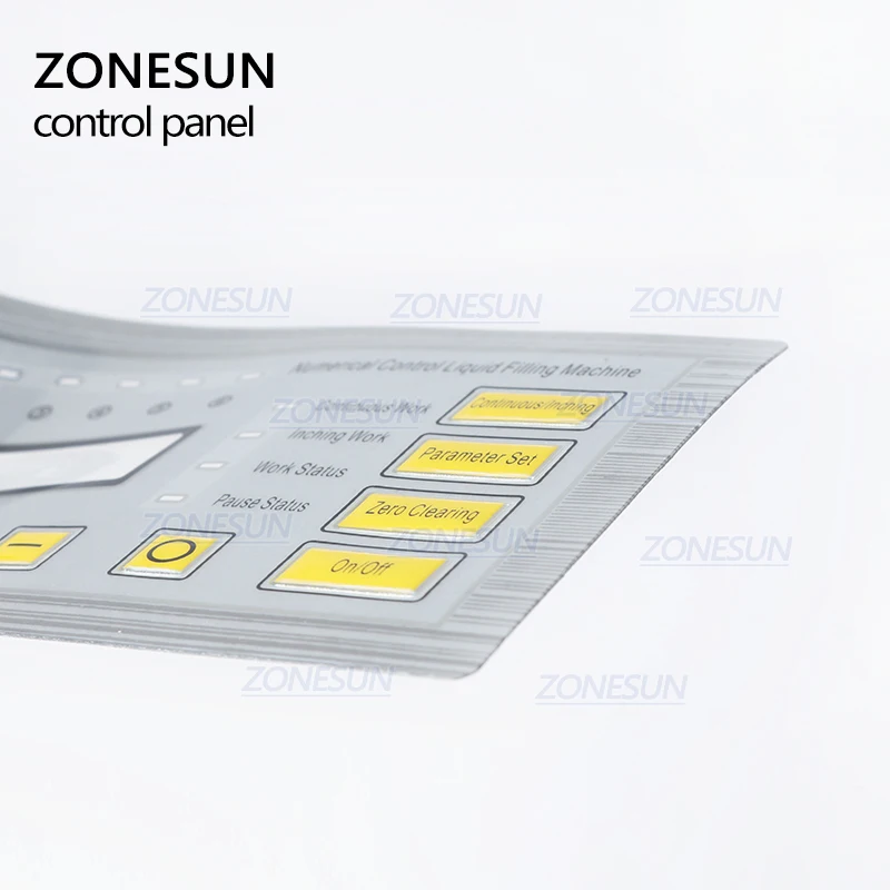 ZONESUN عرض لوحة ملصق ل GFK-160 السائل ملء آلة