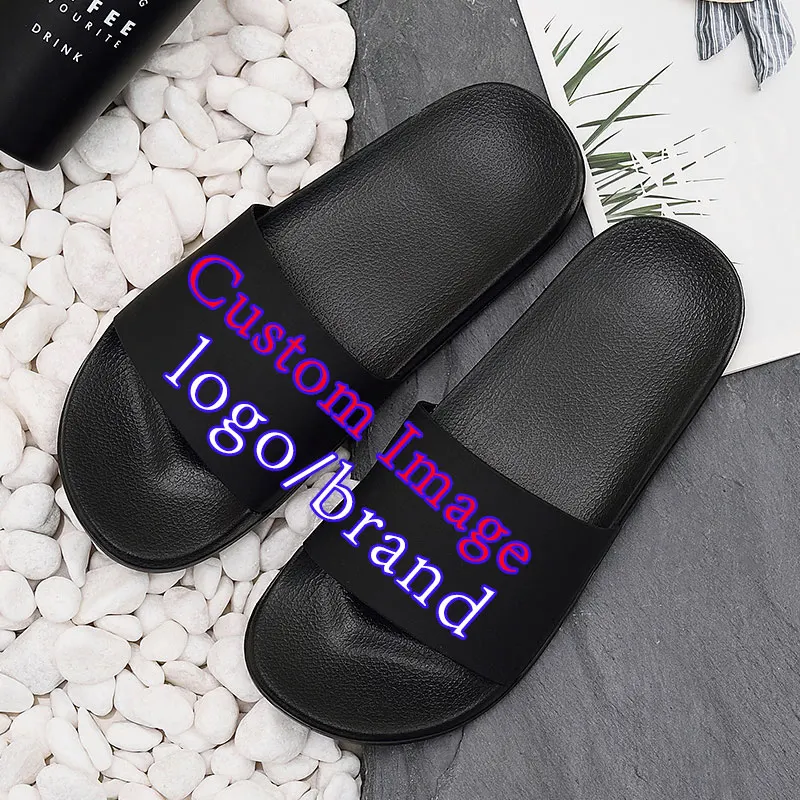 Brand Designer Customize Your Logo Image 3D Print Summer Female Male Kids Indoor Non-slip Slipper Zapatos Mujer Dropshipping