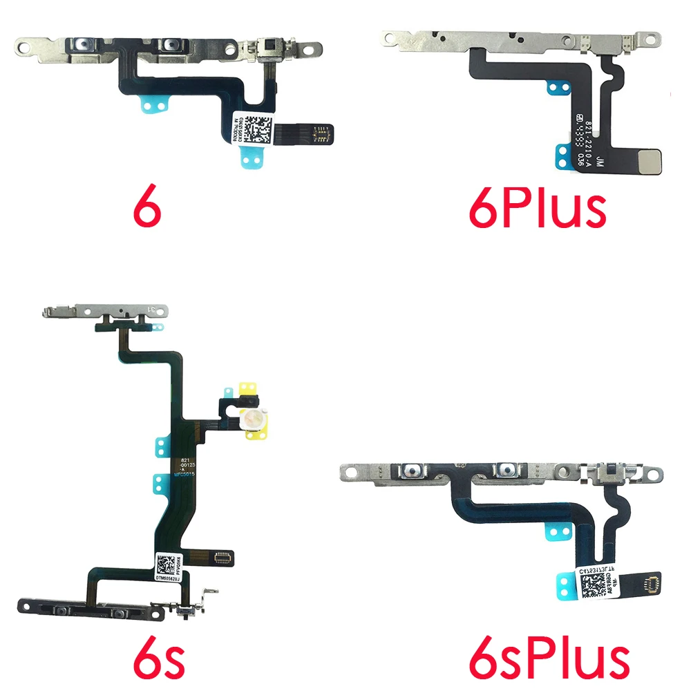 볼륨 단추 컨트롤 음소거 커넥터 플렉스 케이블, 아이폰 6 6P 6s 7 8 플러스 X XR XS 맥스 교체 부품