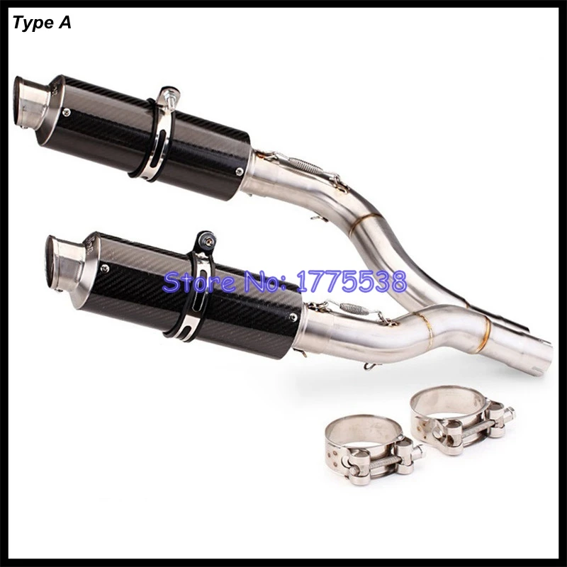 For KTM 990 Adventure 2006-2012 Motorcycle Exhaust System Middle Link Pipe with Carbon Fiber Muffler Pipe Escape for KTM 990 ADV