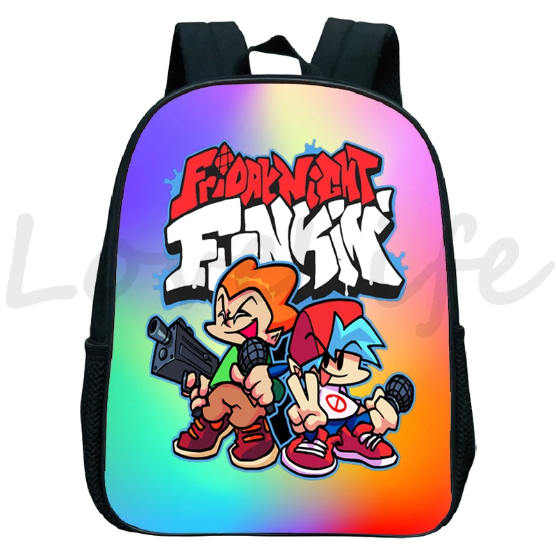 Friday Night Funkin Backpacks 3D Fnf Game Prints Boys Cartoon Boobag Children School Bag Kindergarten Bags Kids Backpack 12 Inch