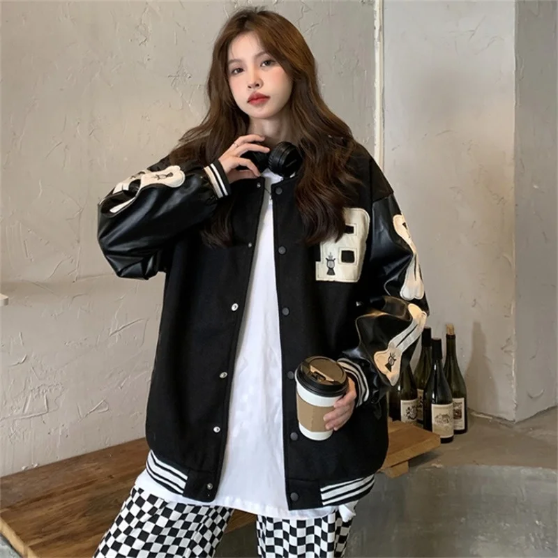 Giacca da Baseball uomo donna autunno 2022 nuova lettera ricamo Ins cappotto Bomber americano giacca a maniche lunghe allentata Top donna