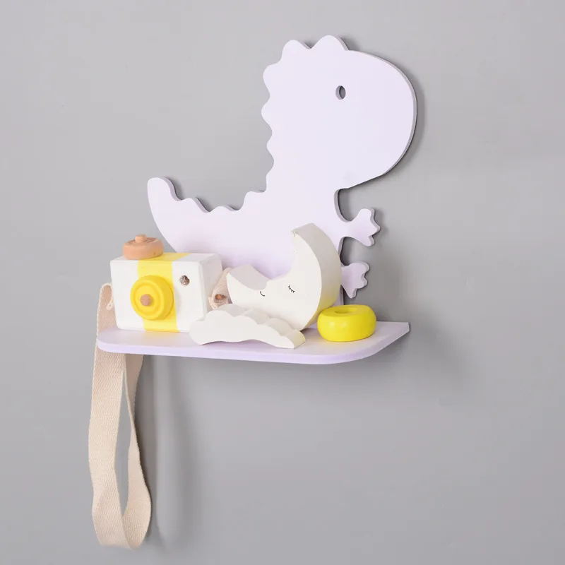 Wall Decor PVC Material Dinosaur Shelf Rack Clapboard Animal Wall Shelves PVC Density Wall Hanger For Children Room Decoration