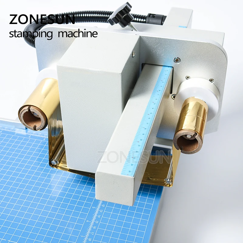 ZONESUN Hot Stamping Machine Digital Sheet Printer Plateless Hot Foil Printer Plastic Leather Notebook Film Paper Without Stamp