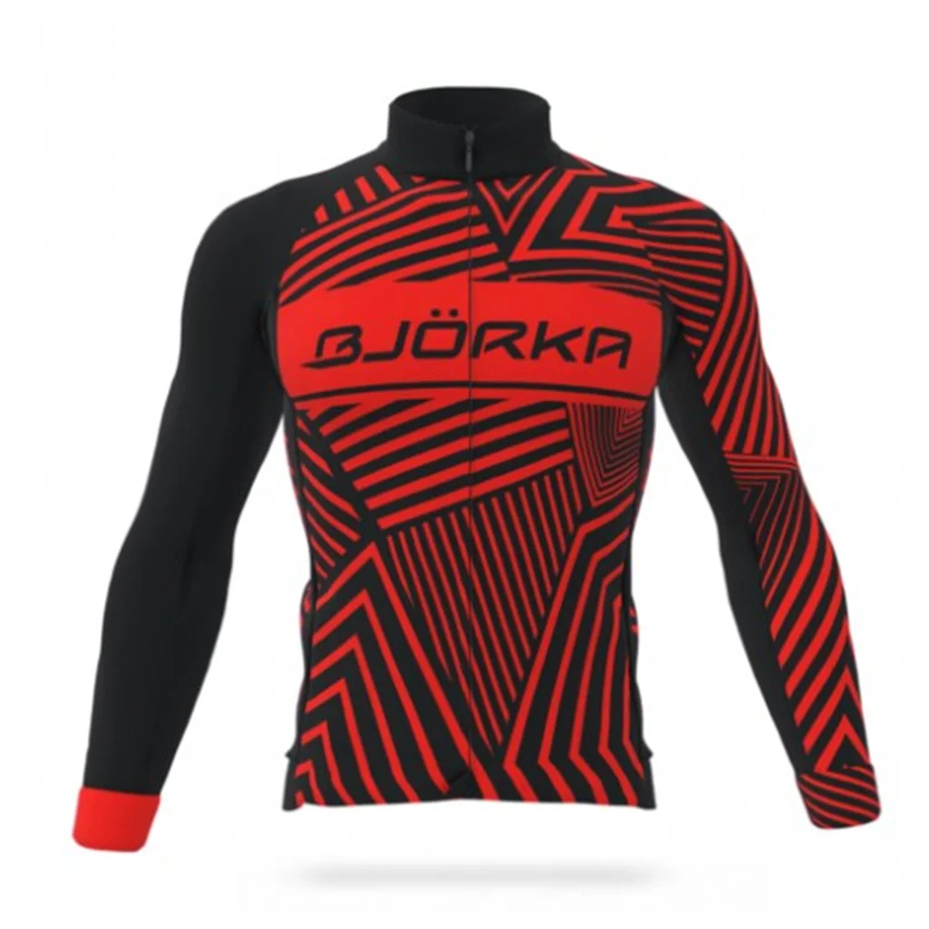 Bjorka Cycling Winter Long Sleeve Thermal Fleece Jerseys Corta Vento Masculino Jaqueta Motociclista Pro Team Bicycle Clothing