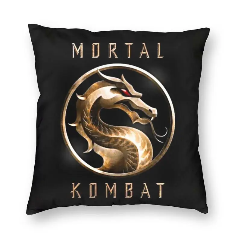 Mortal Kombat Logo Pillow Cover Decoration Fighting Arcade Game Cushion Case Throw Pillow for Car Double-sided Printing