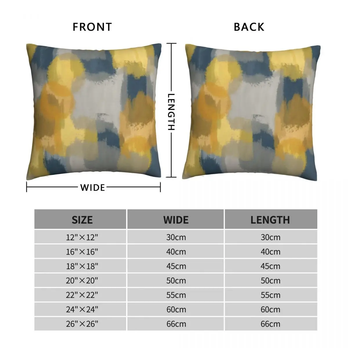 Abstract Paint In Mustard Yellow Square Pillowcase Polyester Linen Velvet Creative Zip Decor Home Cushion Cover