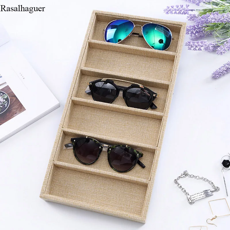 Brand New  Linen Glasses  Boxes  Glasses Display Box Glass Sunglasses  Window  Accessories Storage  Jewelry Organizer Tray