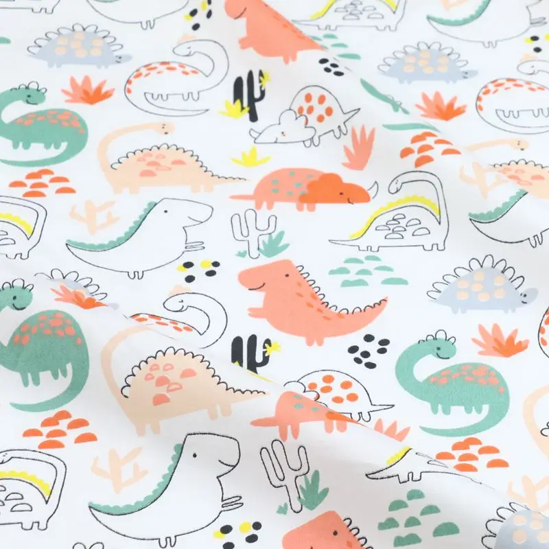 Dinosaur Dot 100% Cotton Twill Fabric,Patchwork Cloth,DIY Sewing Quilting Fat Quarters Material For Baby&Child Dress  Sheets