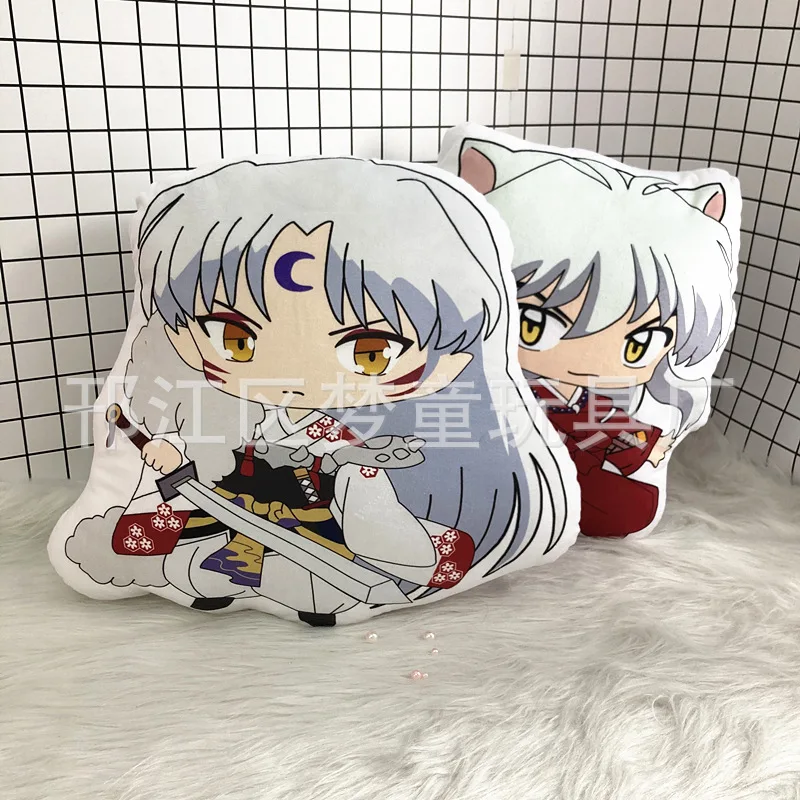 10cm Inuyasha Plush Doll Anime Inuyasha Sesshoumaru Action Cute Soft Plush Doll Inuyasha Plush Key Pendant Soft Toys