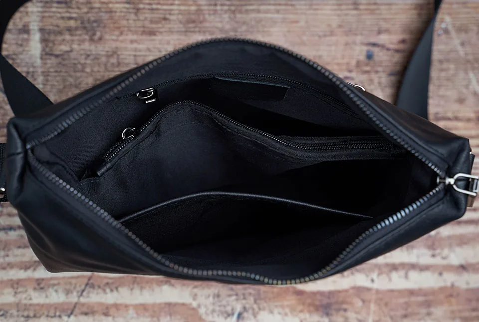 Modische Herren-Umhängetasche aus echtem Leder, lässige Crossbody-Tasche, klassische Tasche mit faltbarem Deckel und Reißverschluss, Messenger-Tasche für 10,5-Zoll-iPad, NUPUGOO. – Detail 20