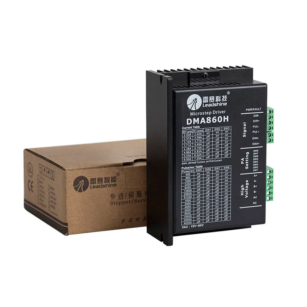 

Leadshine Stepper 2Phase Step Motor Driver DMA860H Input Voltage 10-30V DC Current 0.5-3.5A Automation Machine Use