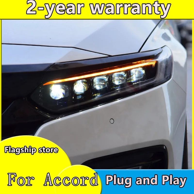 

Car Styling For Honda 2018-2019 Accord headlights For Accord 10 10th head lamp led DRL front ALL LED headlight