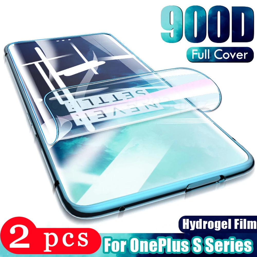 2Pcs soft full hydrogel film cover for oneplus 8 7 7t pro 6t Z phone screen protector protective film Not Glass smartphone