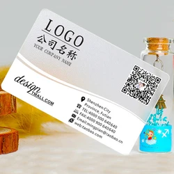 Impresión personalizada de tarjetas de visita, Impresión de tarjetas de pvc transparente de plástico, resistente al agua, con nombre y diseño gratuito, 200/500/1000 Uds.