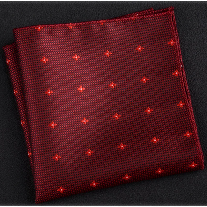 fashion men neck tie handkerchief embriodery suit mens wedding silk pocket square luxury paisley striped handkerchief red hanky