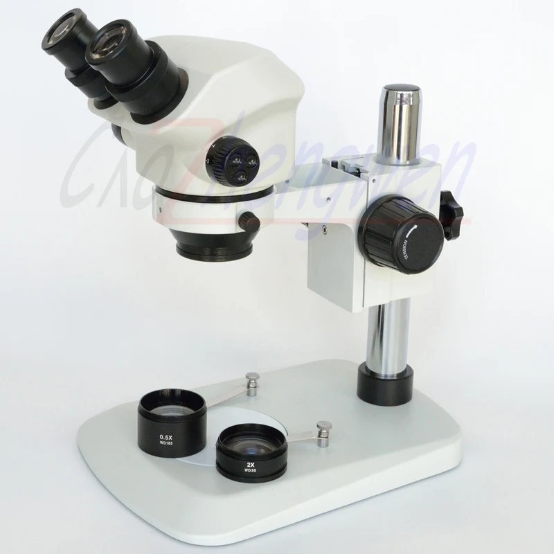 

FYSCOPE 3.5X-100X Table Pillar Stand Binocular Stereo Microscope Students Microscopeio 0.5x 2.0x Lens +LED