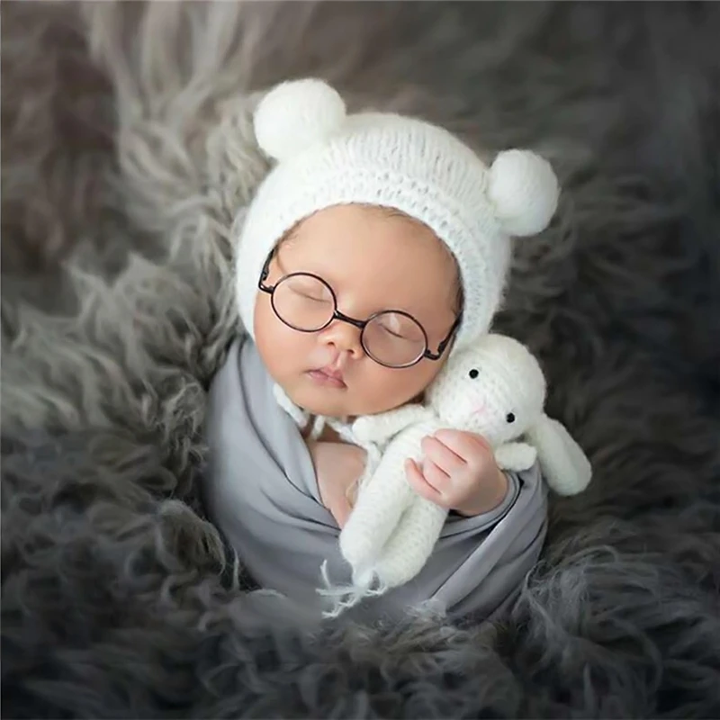 Newborn Infants Photography Props Flat Glasses Baby Studio Shooting Photo Prop Photo Accessories Glasses Photo Props Studio