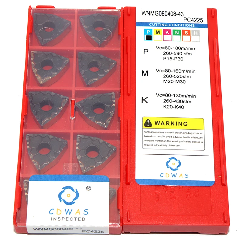 WNMG080408 43 PC4225 أداة تحول خارجية عالية الجودة WNMG 080408 لونين كربيد إدراج آلة خرط تعمل بالتحكم الرقمي بواسطة الحاسوب أدوات تقطيع للصلب