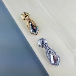 Rose Gold Chrome Pendants Crystal Glass Knobs Furniture Drawer Handle Wardrobe Kitchen Cabinets Cupboard Dresser Door Pulls Knob
