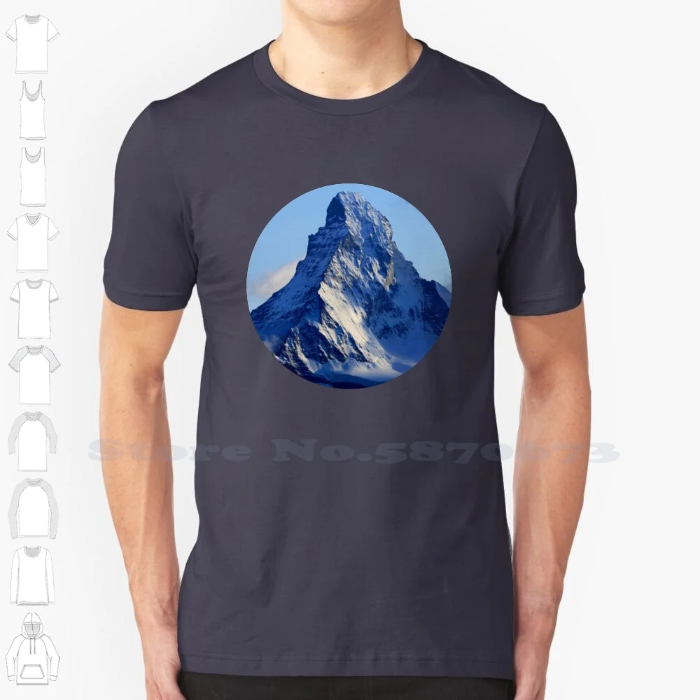 Matterhorn-Camiseta 100% de algodón puro, camiseta de Matterhorn, Suiza, Alpine Mountain Everest, Kilimanjaro, escalada, senderismo, esquí, hielo