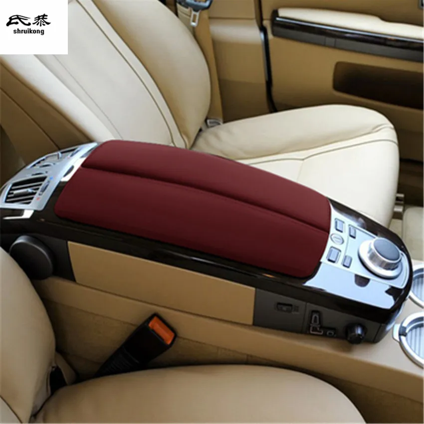 1Set Car Sticker for 2004-2008 BMW E65 730 740 Microfiber Leather Accessories Armrest Box Protection Cover