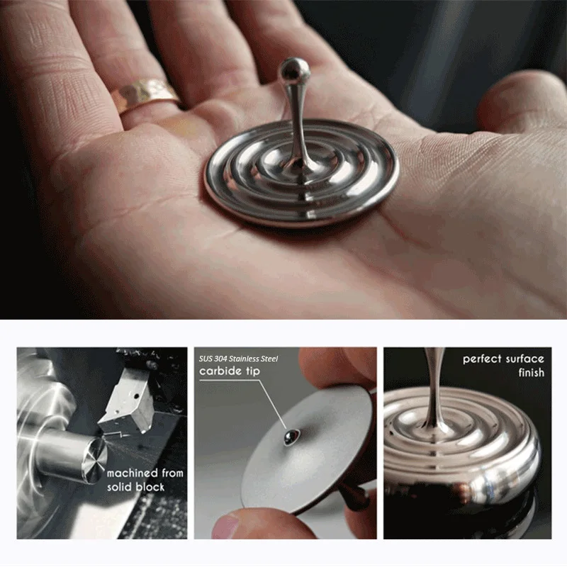 Water Drop Hand Twist Gyro Metal Desktop Magic Flight Gyro Toy Office Decompression Pendulous Stress Relief Toys for Adults