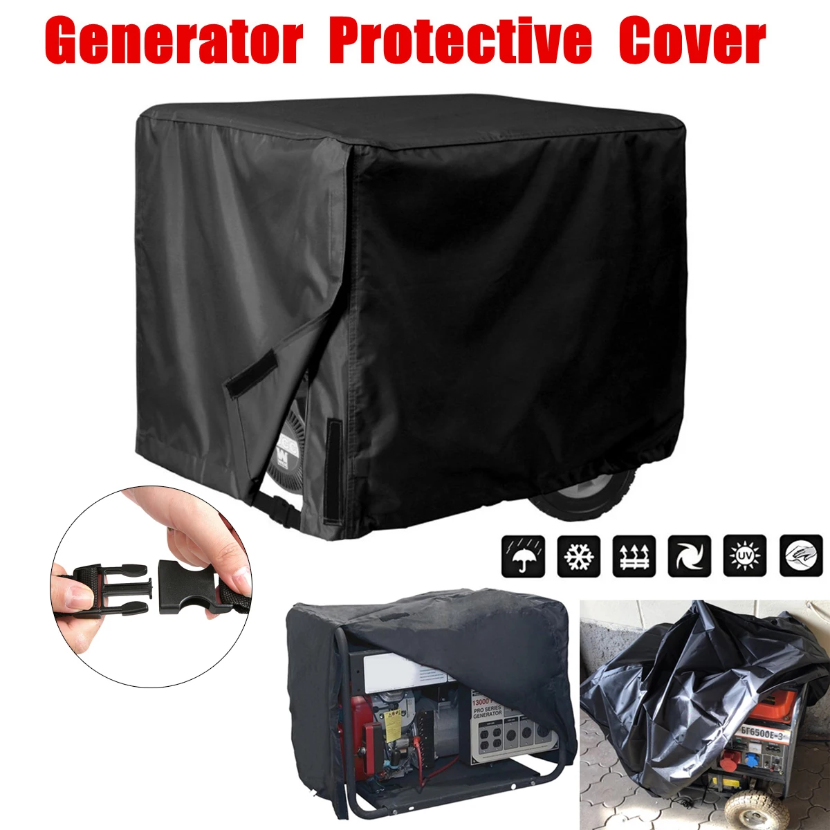 3 size Black Generator Cover Windproof Protective Cover Canopy Shelter Waterproof Oxford Cloth All-Purpose Covers Protection