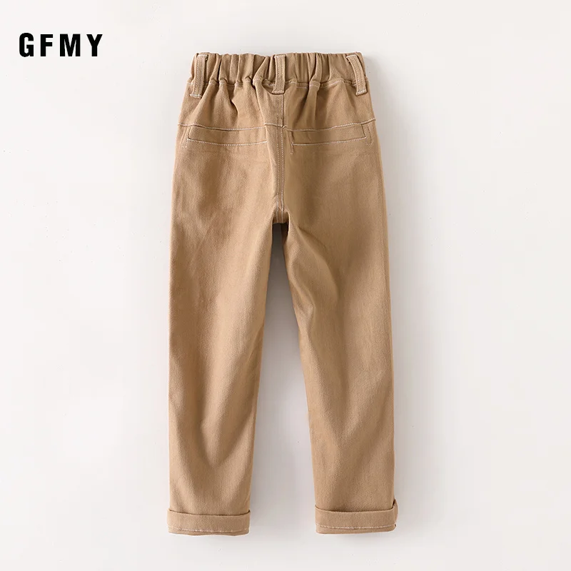 GFMY 2019 Autumn  Winter Sweatpants New Casual Pocket Solid Black Khaki Long Boys Pants Childrens pants worn at school