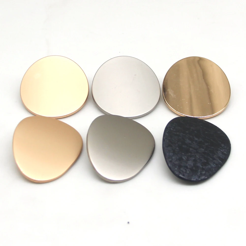 6pcs/lot fashion decorative buttons high quality Irregular plane gold buttons for Windbreaker overcoat sewing accessory DIY