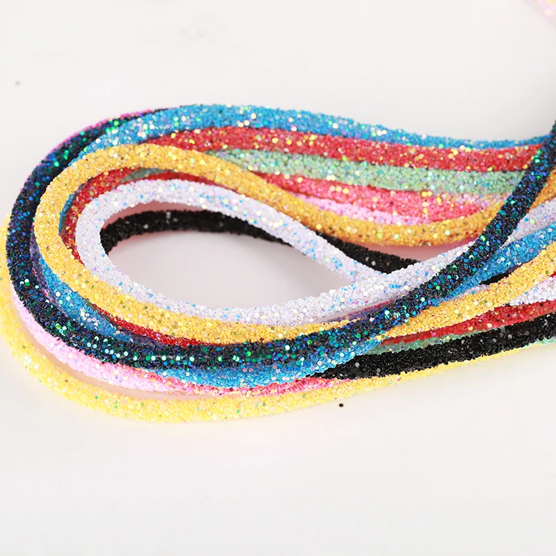 RESEN 1Yard 6Mm Glitter Rhinestones เลื่อม Trimmings หลอดสายไฟเชือก Strings Dor DIY เสื้อผ้ารองเท้า Party ตกแต่งงานแต่งงาน