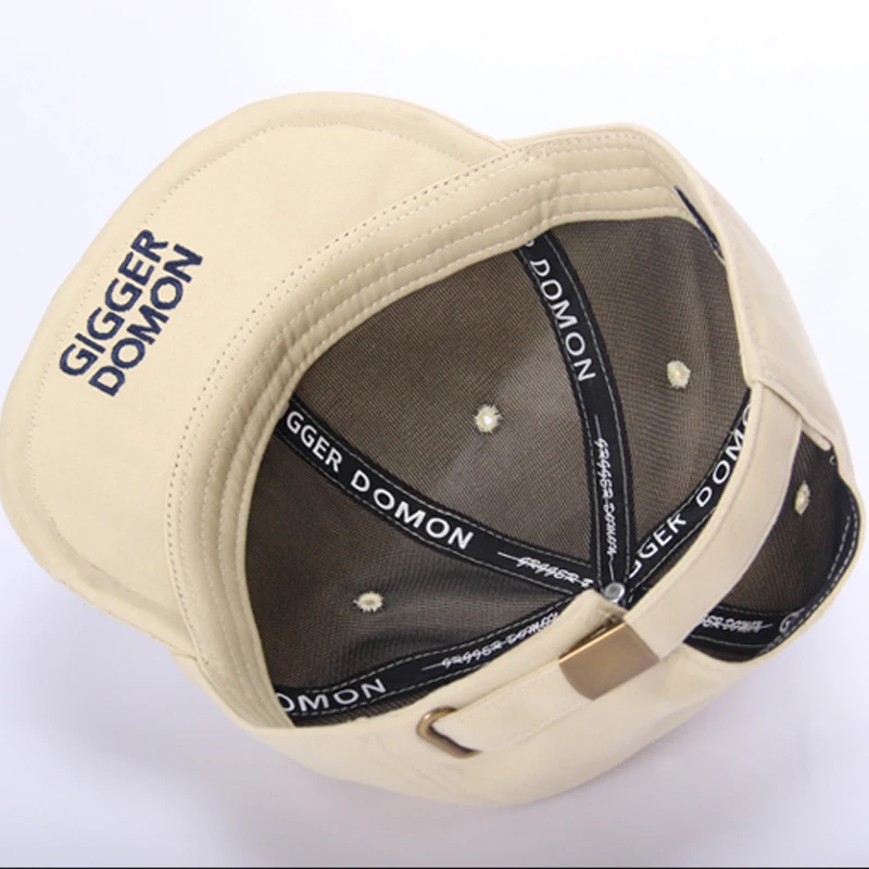 Japanese Fashion Brand Short-Brim Hat, Black /Khaki Retro-Style Caps, Personalized Tooling Short Visor Youth Peaked Cap