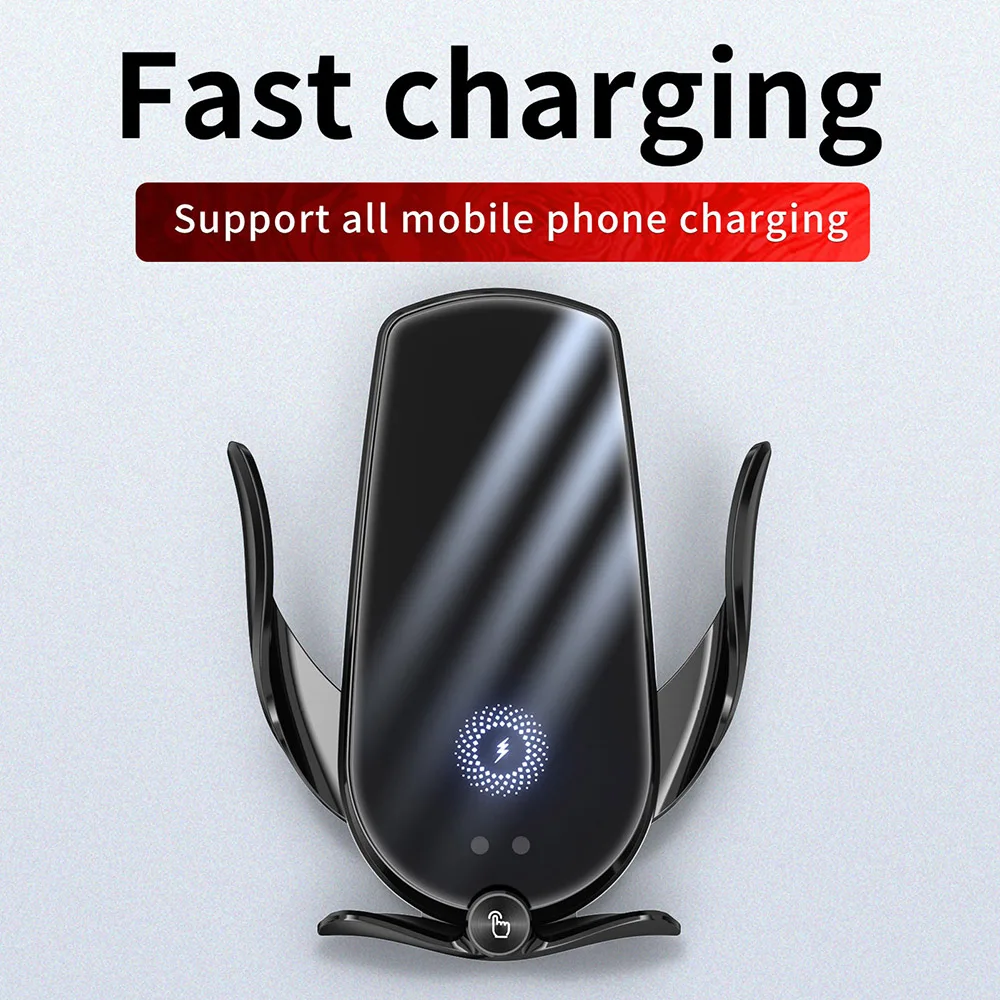 Car Phone Holder 15w Wireless Charger Auto Holder Stand Stents Infrared Electric Automatic Induction Mobile Phone Accessories