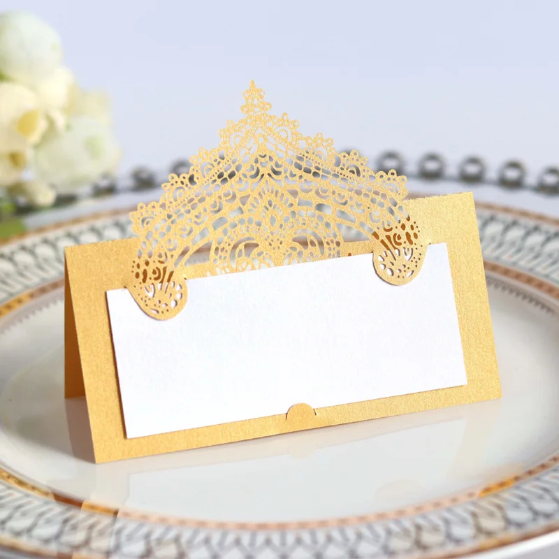 

50pcs Laser Cut Name Seat Card Paper Place Cards Wedding Table Name Seat Card Christmas Birthday Annual Meeting Party Seat Card