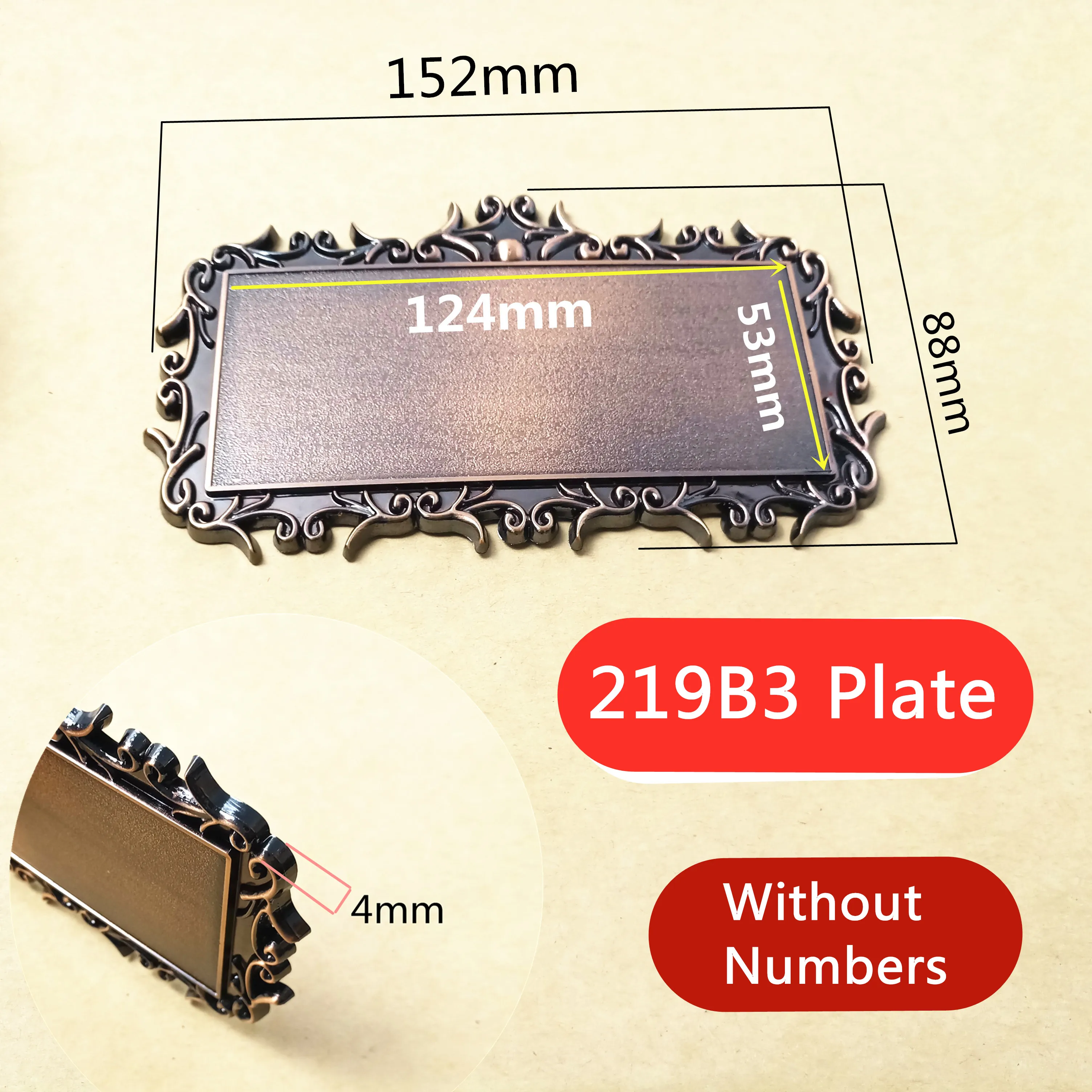 Two Digits ABS Plastic Imitation Metal Bronze House Number Custom Sign Door Number Sticker For Hotel Apartment Door Plate