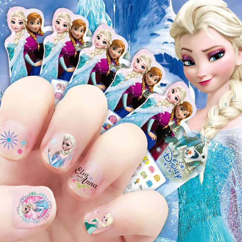 

5pcs/lot girls Disney Frozen elsa and Anna Makeup Toys Nail Stickers Princess Sophia Mickey Minnie kids earrings sticker toys