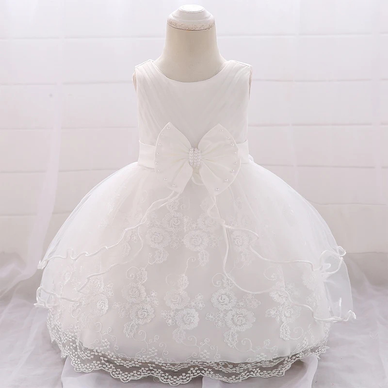 

1st 2st Birthday Party Dresses Princess Baby Kids Clothes with Beadings Christening Dresses Baptism Gowns for Newborns