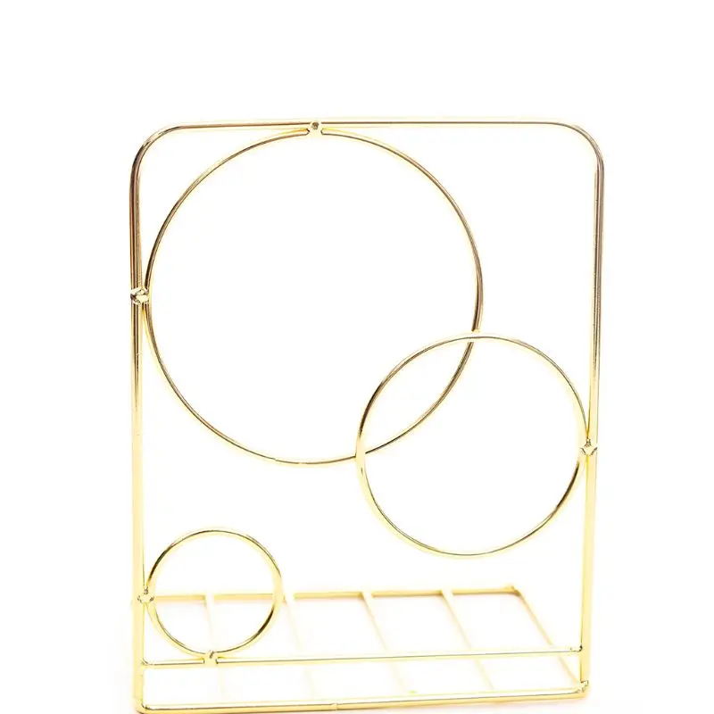 2pcs Round Metal Desktop Bookends Book Ends Support Stand Holder Shelf Bookrack 24BB