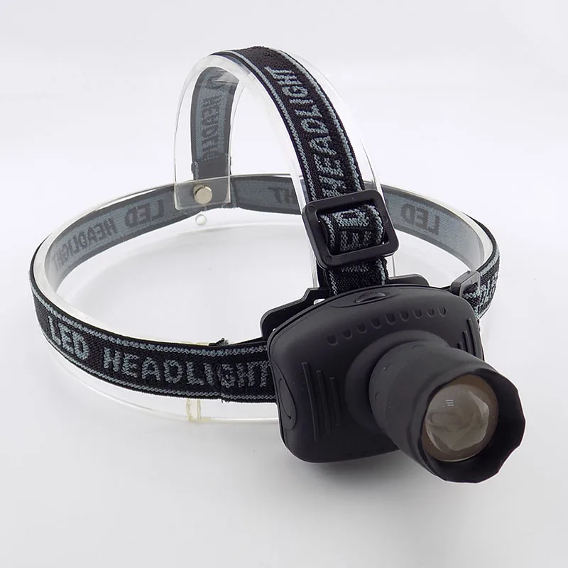 LED Head Torch HeadLight Zoomable Lamp Frontale Lantern Flashlight High Bright Adjustable Headlamp 3-Mode Light 3x AAA Battery