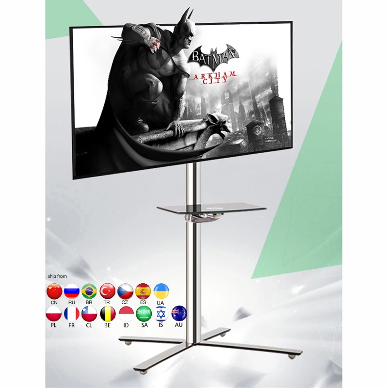 

DL-ST3M 23"-65" мобильные тележки для телевизоров, ЖК-ПЛАЗМА, напольная подставка, тележка, стеллаж для выставки товаров с колесом, основание из нержавеющей стали X, 35 кг, 400x400