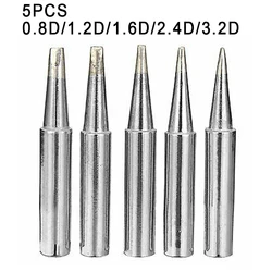 5Pcs 900M-T Soldering Iron Tips 0.8D/1.2D/1.6D/2.4D/3.2D Lead-free Copper Welding Tip For Soldering Rework Station 907 933