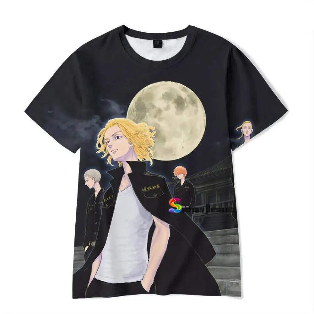 Anime Tokyo Revengers 3D de diseño de moda Cosplay camiseta de disfraces de dibujos animados niños niñas de manga corta Niño adulto verano Streetwear Top