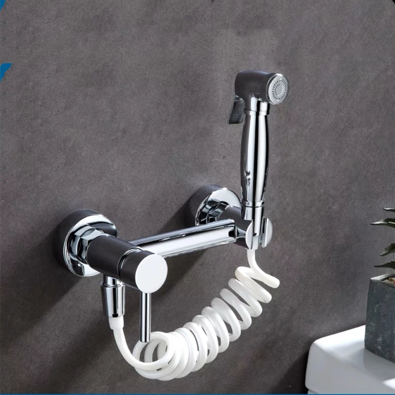 

Hygienic Shower for Bathroom Toilet Bidet Faucet Double Outlet Angle Valve Shower Head Toilet Sprayer Douche Hygienic Shower