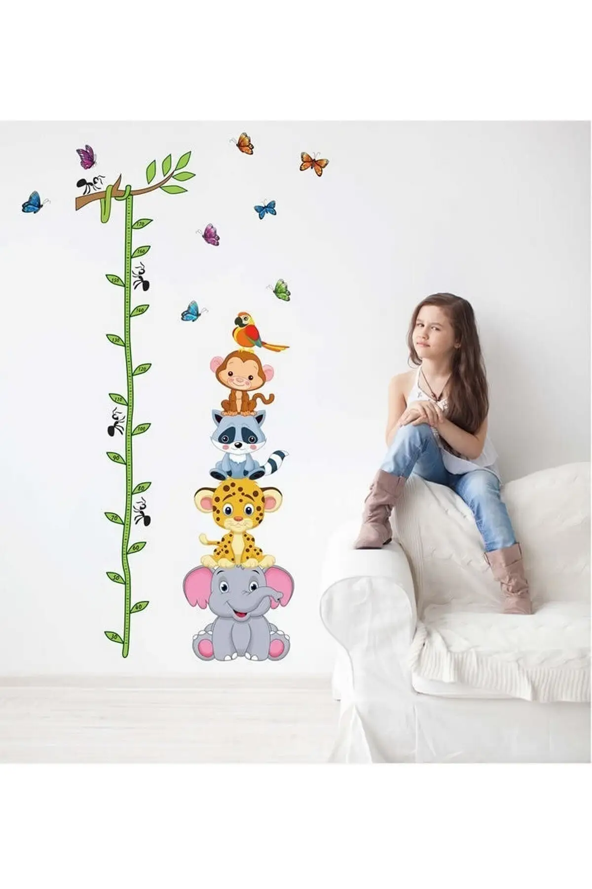 178 X 85 CM Kids Room Wall Decoration Cute Animals Height-Measuring Pvc Wall Sticker Quality Product Nice Image 2021 Trend Great Wall Sticker Model For Children Useful Product