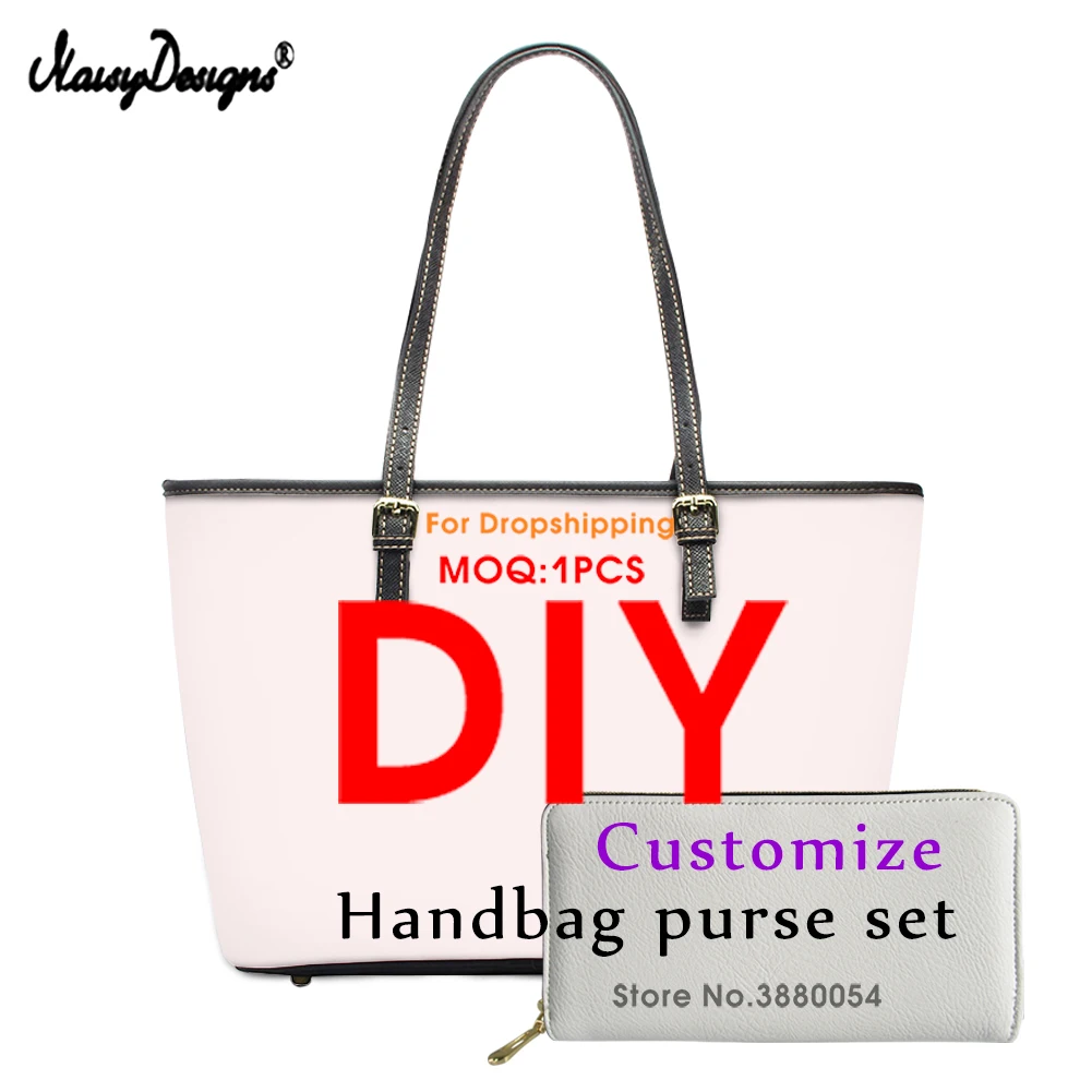 

Noisydesigns Custom Picture Logo Luxuy PU Leather Shoulder Bags For Women Handbags Purse Party Set Sac a Main Femme Dropship