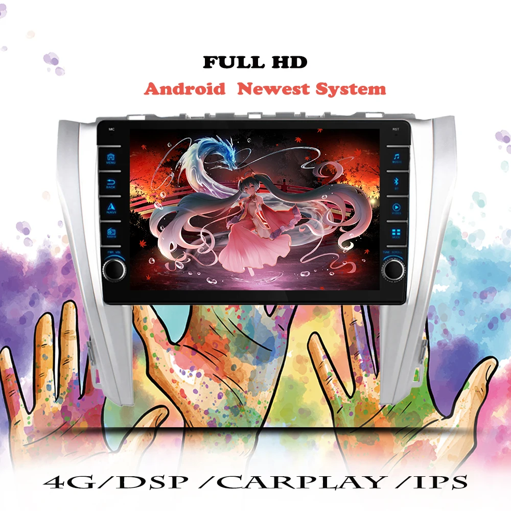 Android 14 DSP 4G Car Radio Multimedia Navigation GPS For Toyota Camry 7 XV 50 55 2014- 2017 No 2din DVD Head Unit Tape Recorder