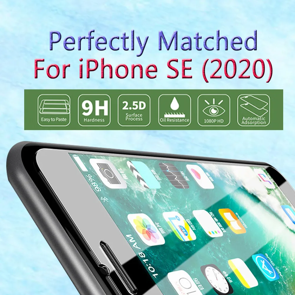 Protector de pantalla para teléfono móvil Apple, armadura de protección de vidrio templado 9H, 3 uds., iPhone SE 2020, SEe2020 SE 2022 iPhone 12 13